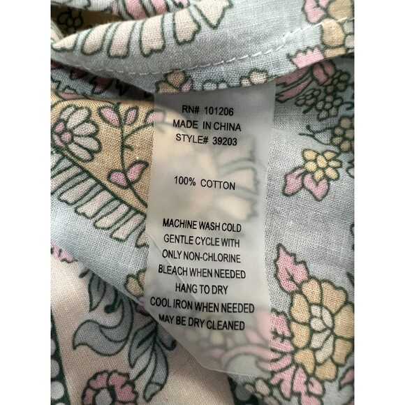 Soft Surroundings Tabitha Tunic Top Floral Paisley Green Pink - Petite XS *READ* - Picture 6 of 12